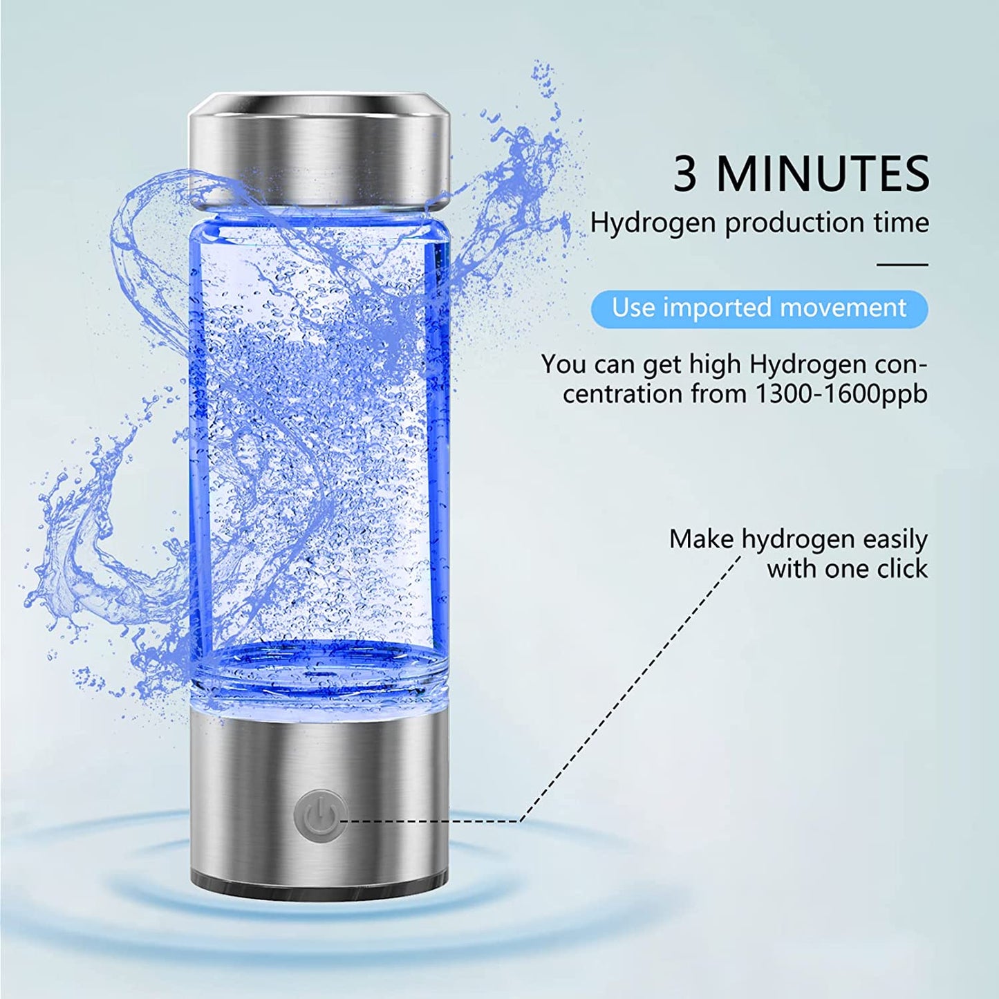 Hydrogen Water Bottle - Hydrogen-Rich Water Ionizer Tumbler